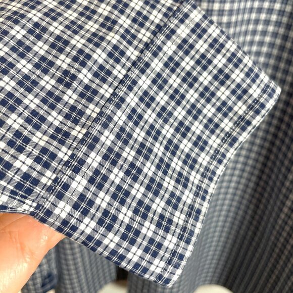 Brooks Brothers All Cotton Button Down Shirt XL Blue Plaid - Picture 9 of 10